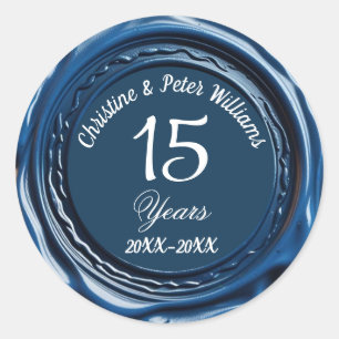 Crystal Wedding Blue Wax Siegel Sticker