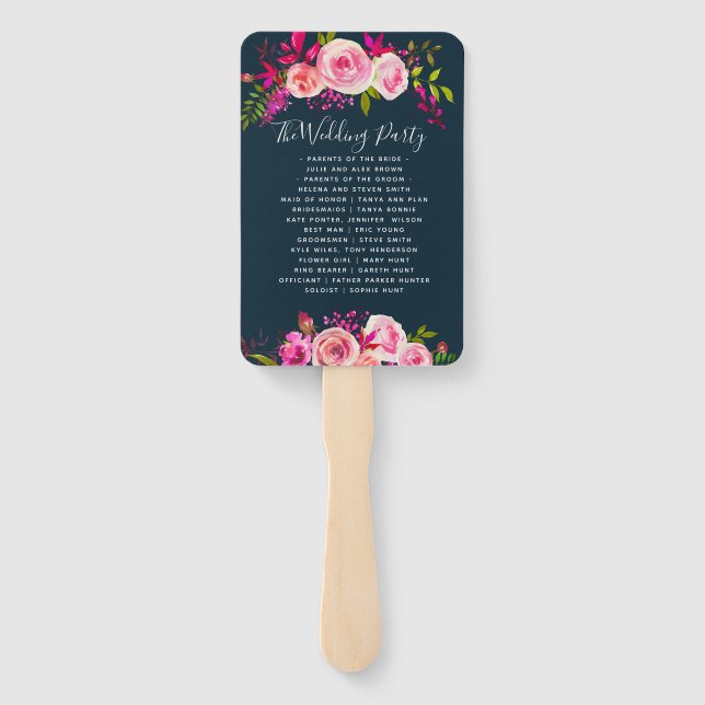 Crystal wedding HAND FANS Programmordnung Fächer (Rückseite)