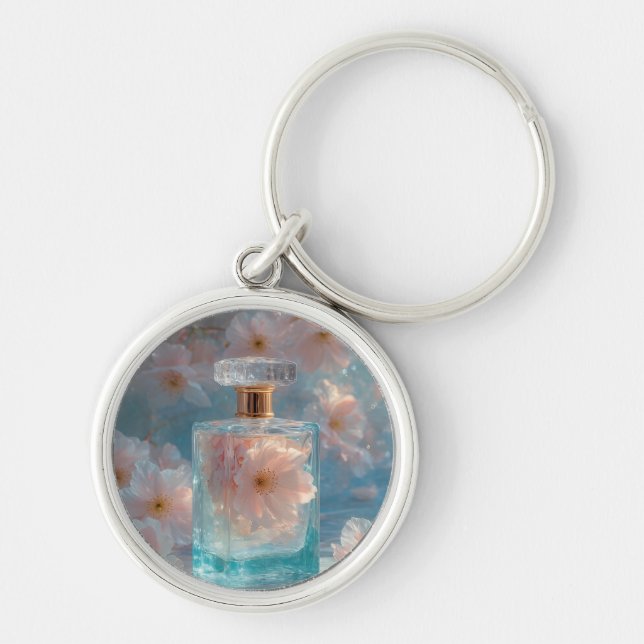 Crystal Zephyr - Airy Floral Aquamarine Keyring Schlüsselanhänger (Vorne)