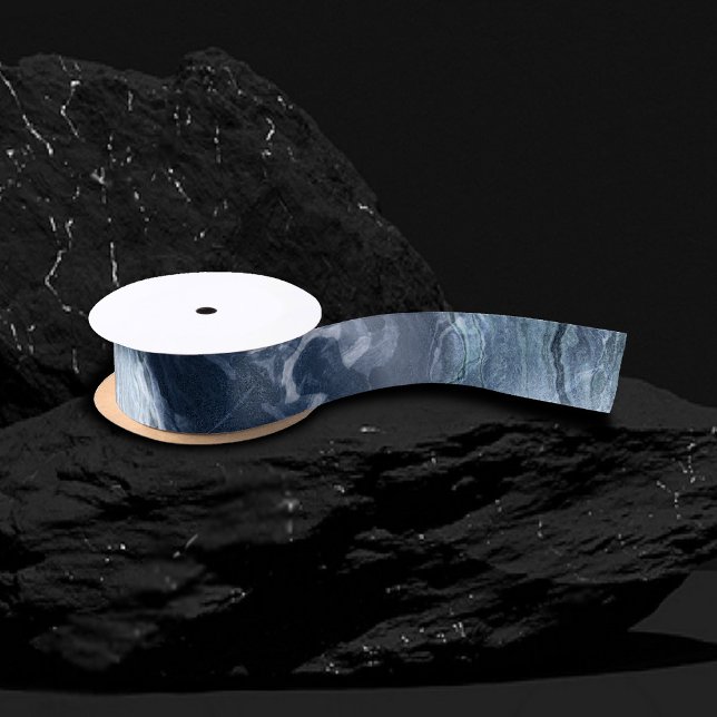 Crystalized Blue Agate | Dusty Slate Marble Stone Satinband (Von Creator hochgeladen)