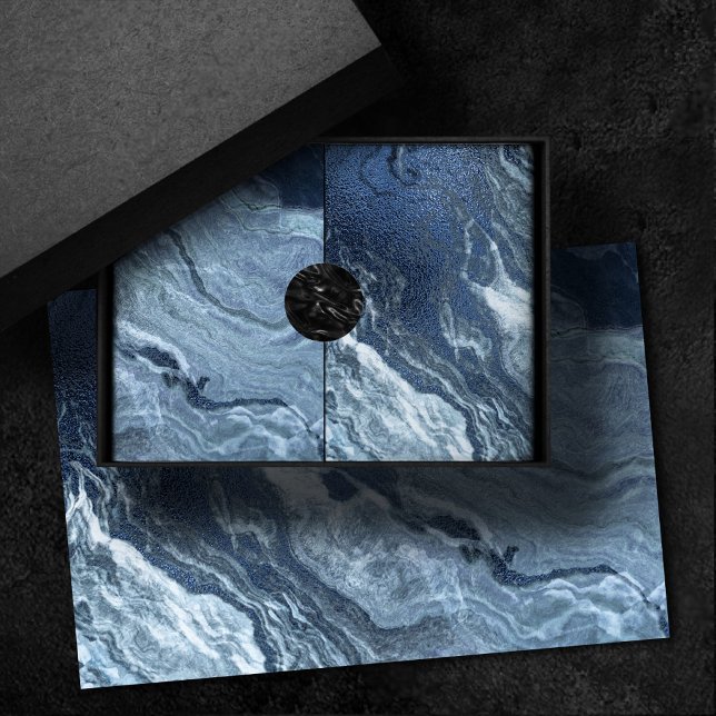 Crystalized Blue Agate | Dusty Slate Marble Stone Seidenpapier (Von Creator hochgeladen)