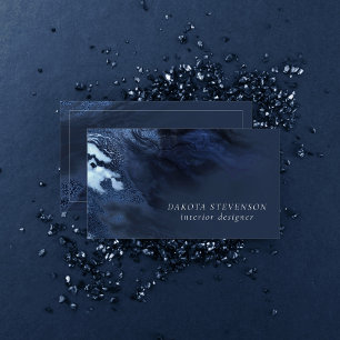 Crystalized Blue Agate Dusty Slate Marble Stone Visitenkarte
