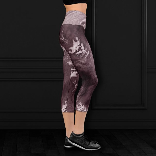 Crystalized Mauve Agate | Dusty Rose Rosa Marmor Capri Leggings (Von Creator hochgeladen)