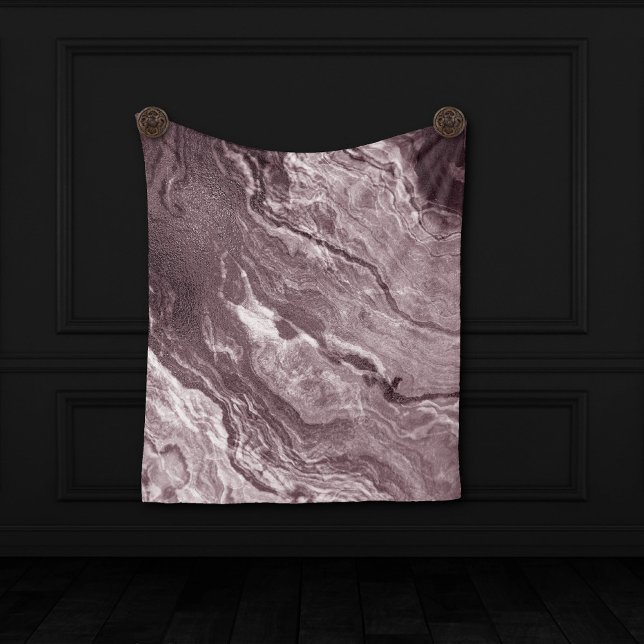 Crystalized Mauve Agate | Dusty Rose Rosa Marmor Fleecedecke (Von Creator hochgeladen)