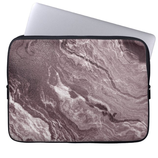 Crystalized Mauve Agate | Dusty Rose Rosa Marmor Laptopschutzhülle (Vorderseite)