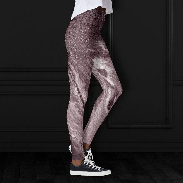 Crystalized Mauve Agate | Dusty Rose Rosa Marmor Leggings (Von Creator hochgeladen)