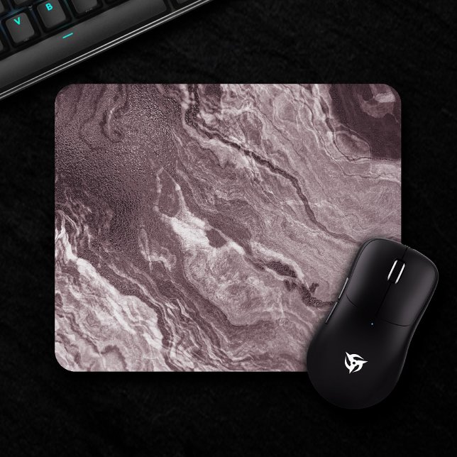 Crystalized Mauve Agate | Dusty Rose Rosa Marmor Mousepad (Von Creator hochgeladen)