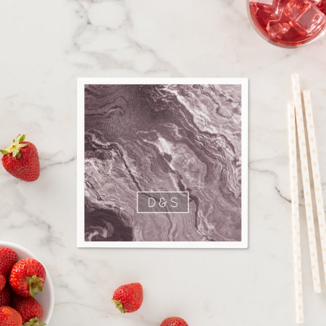 Crystalized Mauve Agate | Dusty Rose Rosa Marmor Serviette (Beispiel)