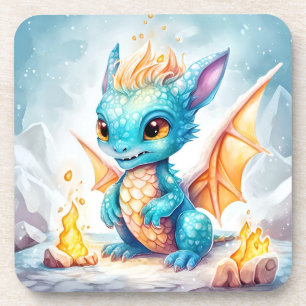 Crystalized Niedlich Baby Blue Dragon-68799 Getränkeuntersetzer