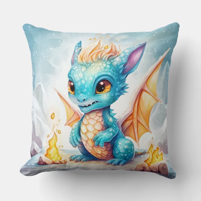 Crystalized Niedlich Baby Blue Dragon-68799 Kissen (Vorderseite)