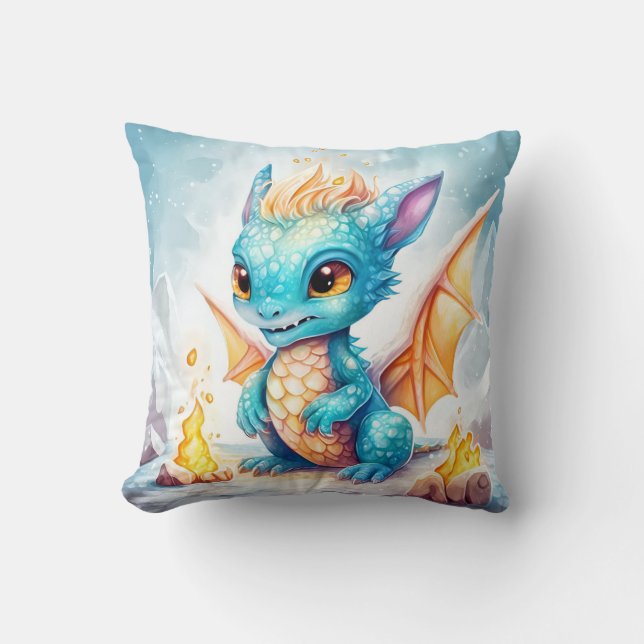 Crystalized Niedlich Baby Blue Dragon-68799 Kissen (Vorderseite)