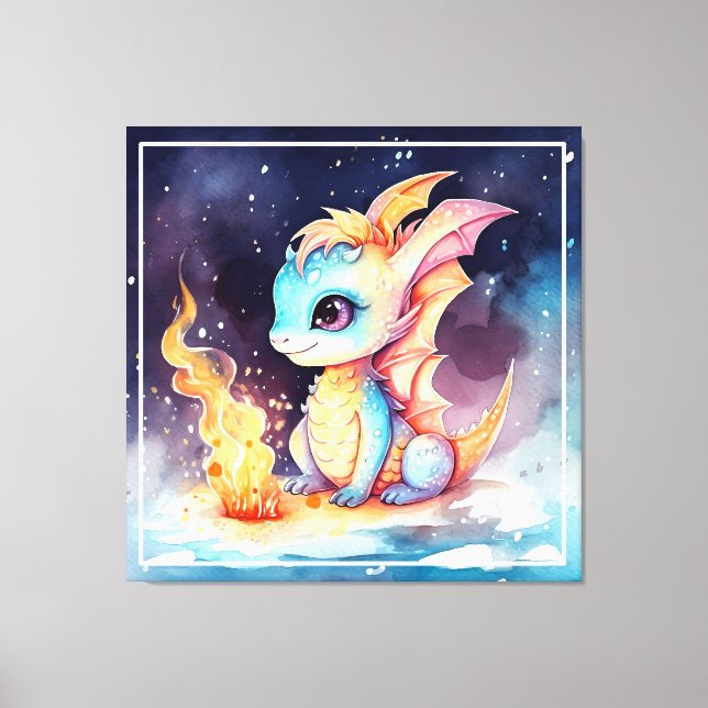 Crystalized Niedlich Baby Dragon-68799 Leinwanddruck (Vorderseite)