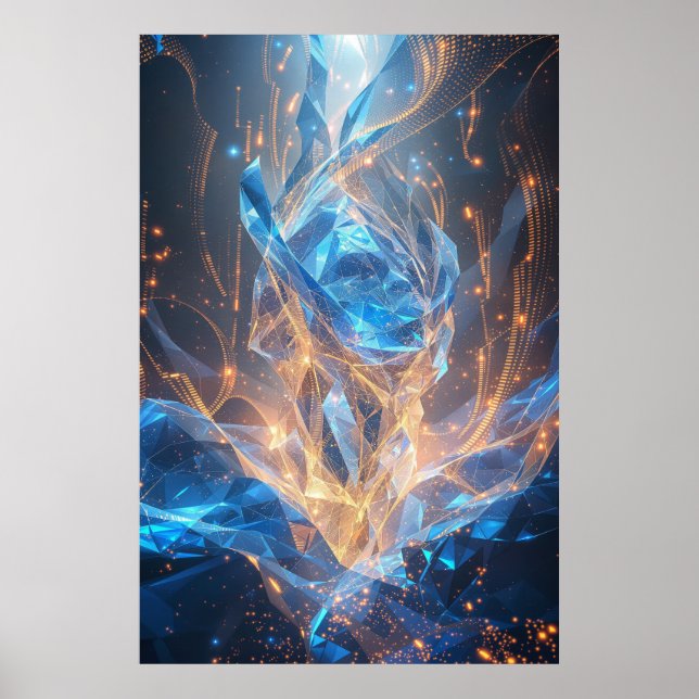 Crystalline Ascension: Digital Dreams Taking Fligh Poster (Vorne)