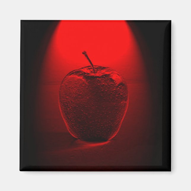 Crystallized Red Apple 2 Zoll Square Magnet (Vorne)