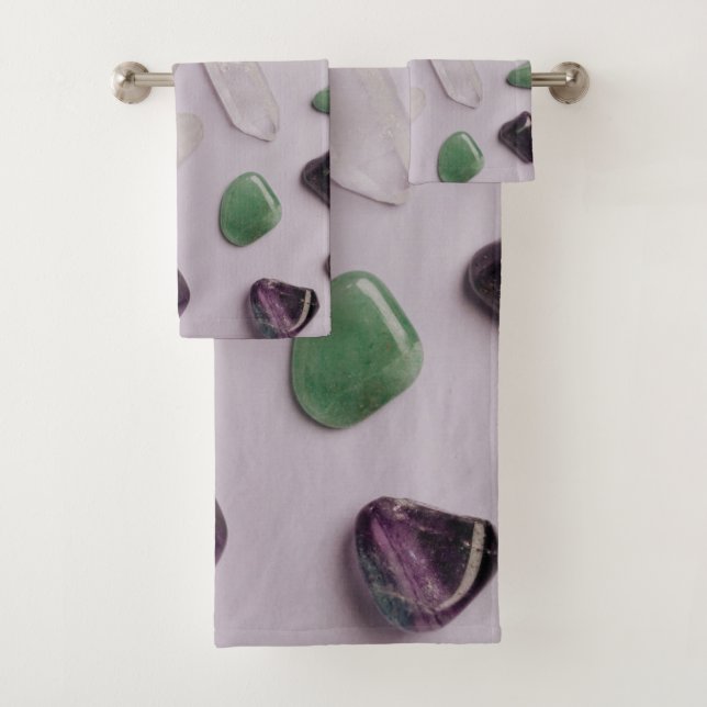 Crystals Gems Energy Vibes Design Badhandtuch Set (Insitu)