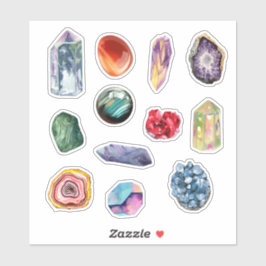 Crystals Healing Stones Sticker Set