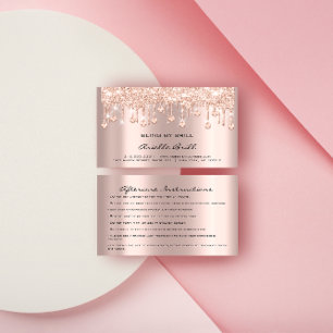 Crystals Tropfen Rose Spark Bling Aftercare Visitenkarte