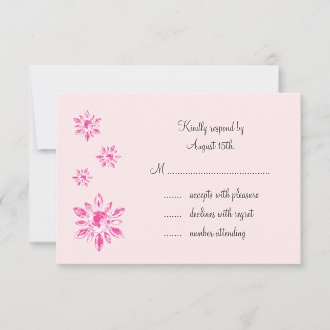 Crystal's Wedding RSVP (pink) (Vorderseite)
