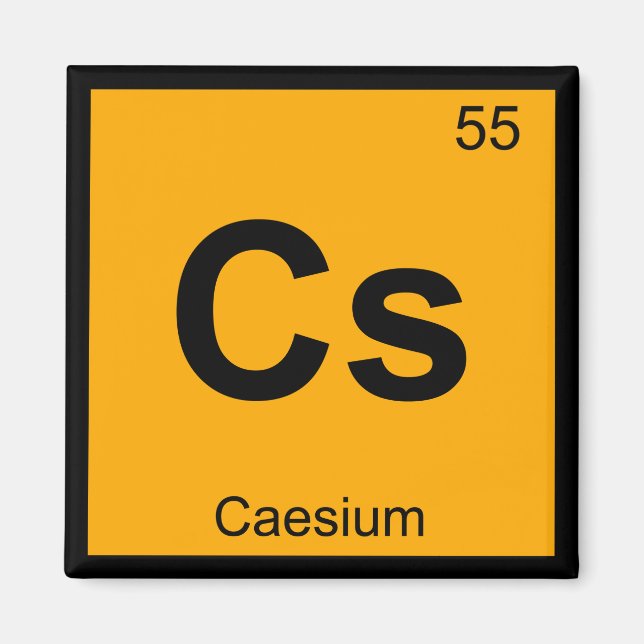 Cs - Cäsium Chemistry Periodic Table Symbol Magnet (Vorne)