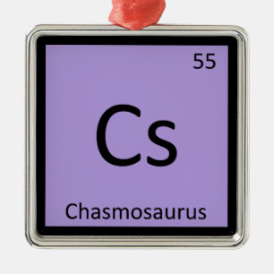Cs - Chasmosaurus Dinosaur Chemical Element Silbernes Ornament
