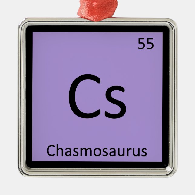 Cs - Chasmosaurus Dinosaur Chemical Element Silbernes Ornament (Vorne)