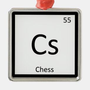 Cs - Chess Game Chemistry Periodisches Table Symbo Silbernes Ornament