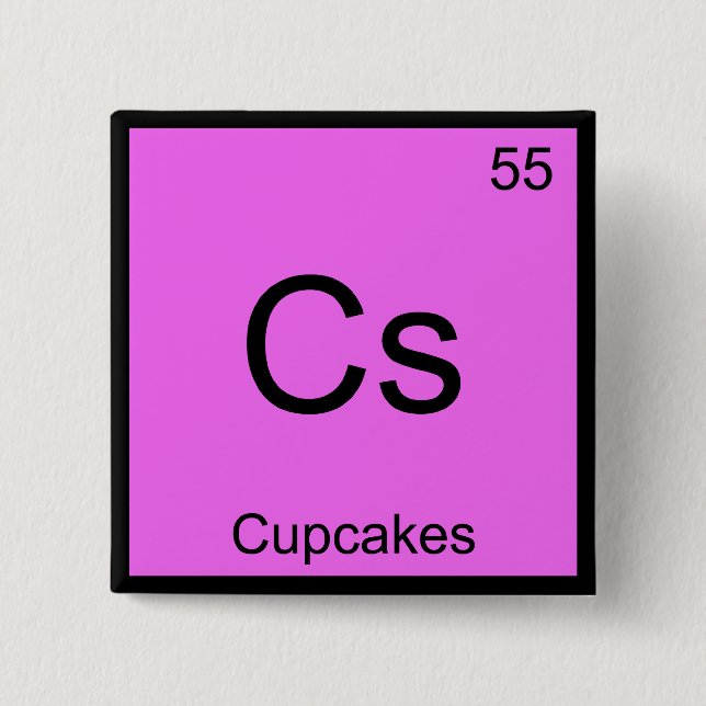 CS — Cupcakes Chemistry Element Symbol Dessert T-S Button (Vorderseite)