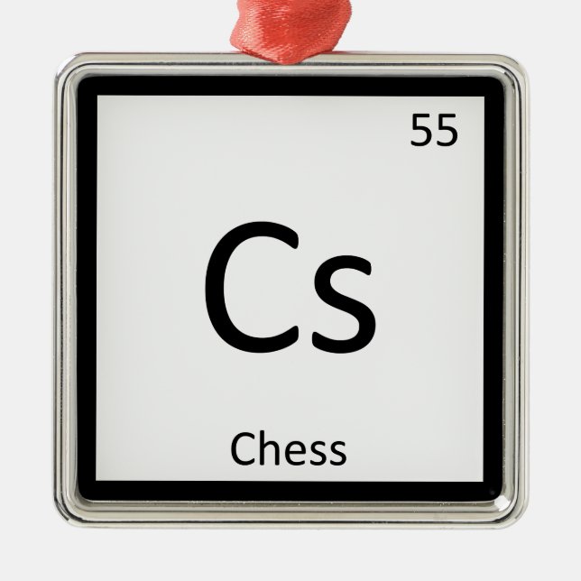 Cs - Regelmäßiges Symbol für die Chess Game Chemis Silbernes Ornament (Vorne)