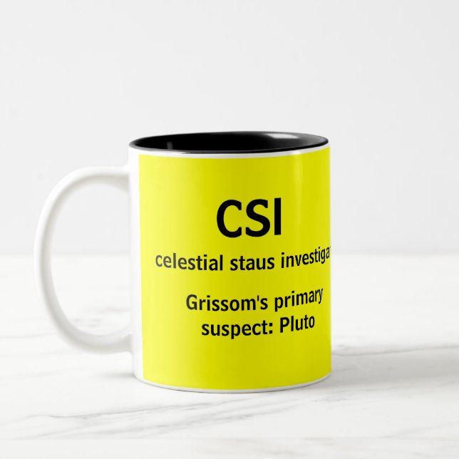 CSI - eine GEEK-FernsehTasse Zweifarbige Tasse (Links)