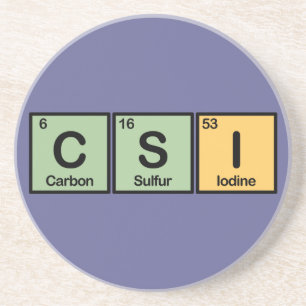 CSI machte von den Elementen Getränkeuntersetzer