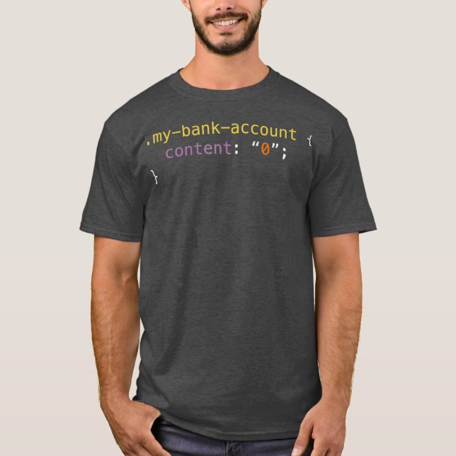 CSS Geld Pub Web Designer T Funny HTML Coding T-Shirt (Vorderseite)