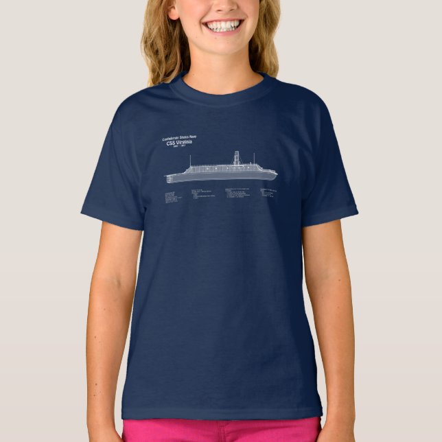 CSS Virginia - Pläne für den Schiffsbau ABD T-Shirt (Vorderseite)