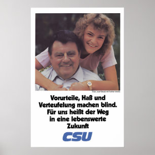 CSU-Wahlplakat Franz Josef Strauß Vorurteil Poster