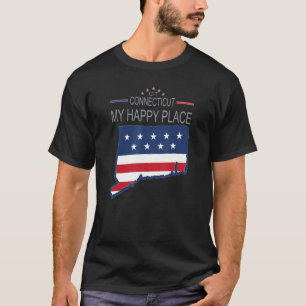 CT Connecticut Mein glücklicher Ort USA Staaten F T-Shirt