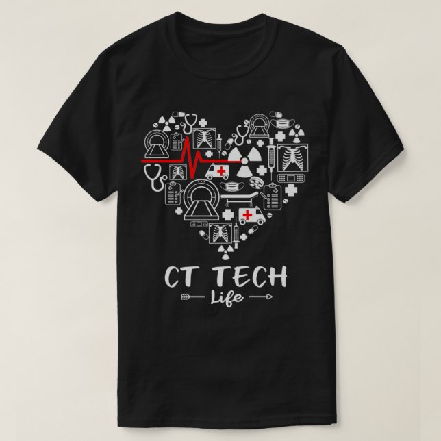 CT Tech Life Heart Funny Technologist Premium T-Shirt (Design vorne)