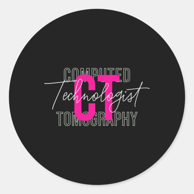 CT Tech Radiology Technologist Computertomographie Runder Aufkleber (Vorderseite)