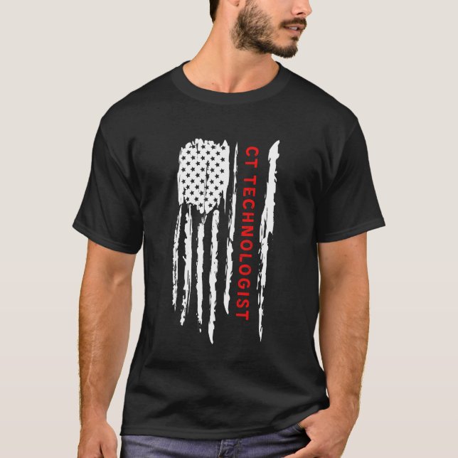 CT Technologist American Flag 4. Juli T-Shirt (Vorderseite)