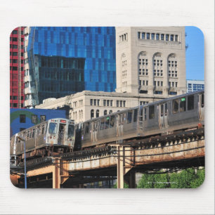 CTA Schnelldurchfahrt Orange Line und Grüne Linie Mousepad