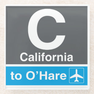 CTA Untersetzer - Kalifornien zu O'Hare (blaue