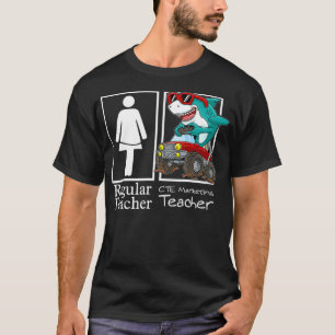 CTE Marketing Lehrerin Monster Truck Gamer Shark T-Shirt