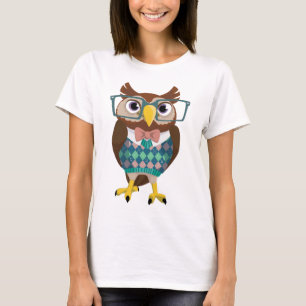 Cte Nerdy Glas-Eule T-Shirt
