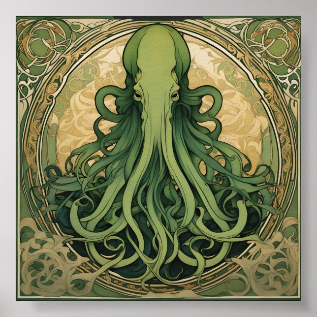 Cthulhu Art Nouveau Poster (Vorne)