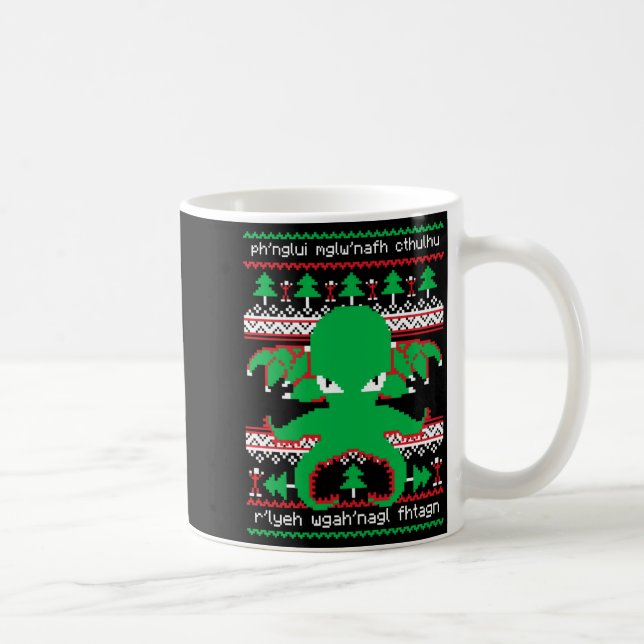 Cthulhu Cultist Christmas Cthulhu Ugly Christmas S Kaffeetasse (Rechts)