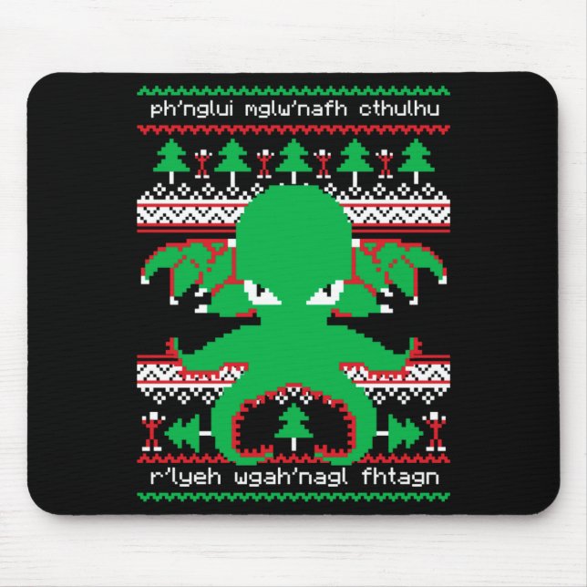 Cthulhu Cultist Christmas Cthulhu Ugly Christmas S Mousepad (Vorne)