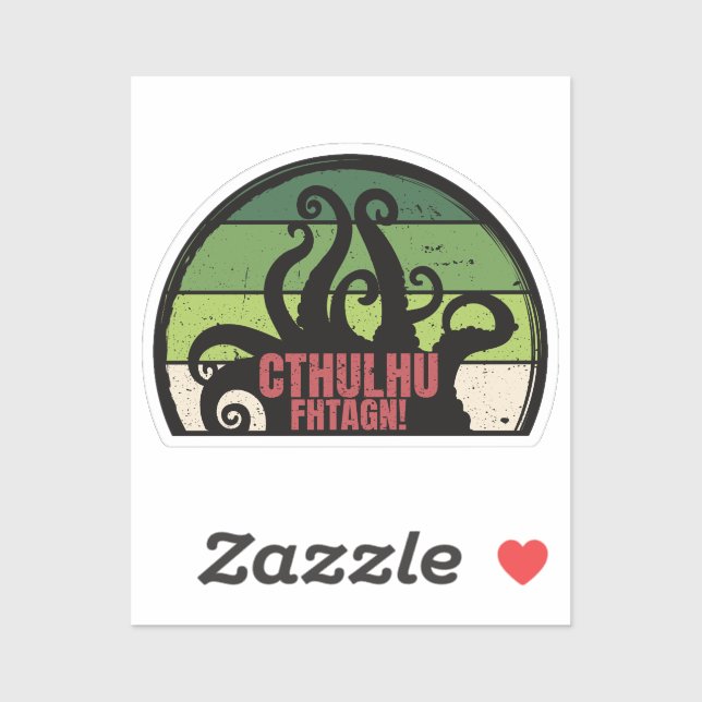 Cthulhu Fhtagn Vintag Aufkleber (Blatt)