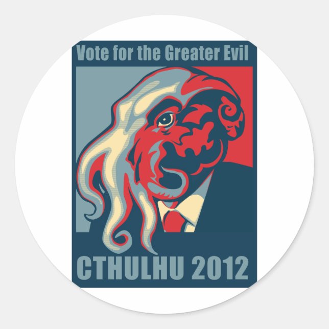 Cthulhu für Präsident- 2012 Runder Aufkleber (Vorderseite)