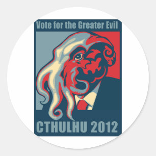 Cthulhu für Präsidenten 2012 Runder Aufkleber