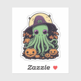 Cthulhu Halloween Madness - Kawaii Lila Hexe Aufkleber