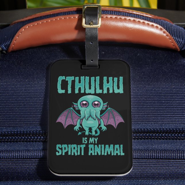 Cthulhu ist mein Seelentier Gepäckanhänger (Vorderseite Insitu 2)