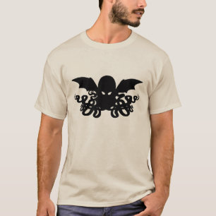 Cthulhu langer Hülsen-T - Shirt - Schwarzes